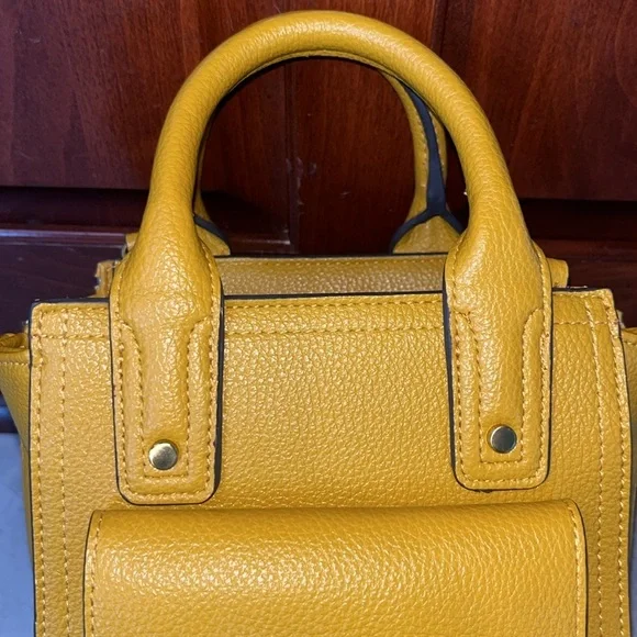 Philip Lim  Satchel. Crossbody Bag  mustard color  Expanding sides  Vegan   NWOT - Picture 5 of 15
